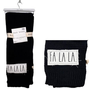 Rae Dunn Chenille Knit Throw Blanket Black